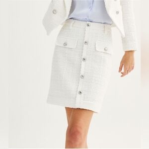 NWT Nine West Tweed Pencil Skirt Ivory Size XXL